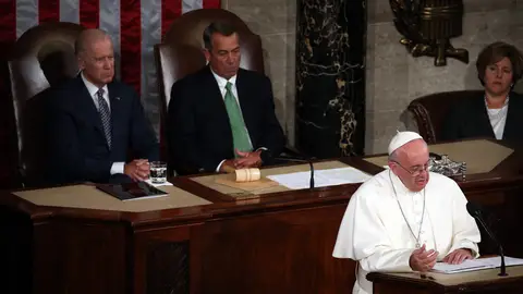 El Papa Francisco durante su intervención en el Congreso de EEUU El Papa Francisco durante su intervención en el Congreso de EEUU
