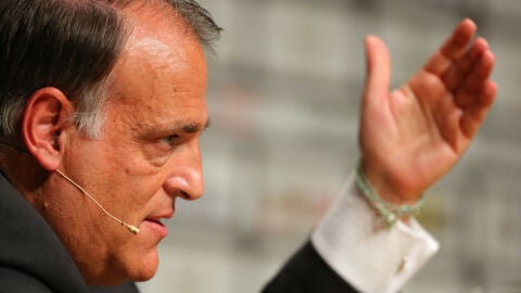 Javier Tebas, durante una intervenci&oacute;n