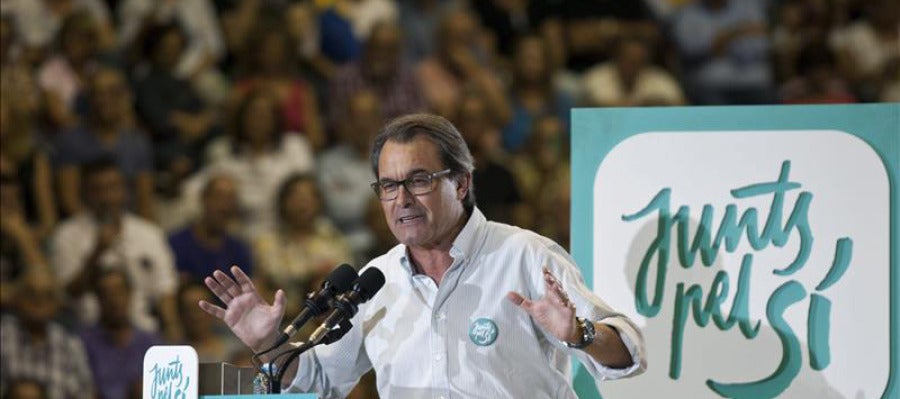 Artur Más de un acto de campaña de Junts pel sí Artur Más de un acto de campaña de Junts pel sí
