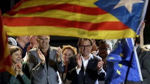Artur Mas celebra el resultado de Junts Pel s&iacute;