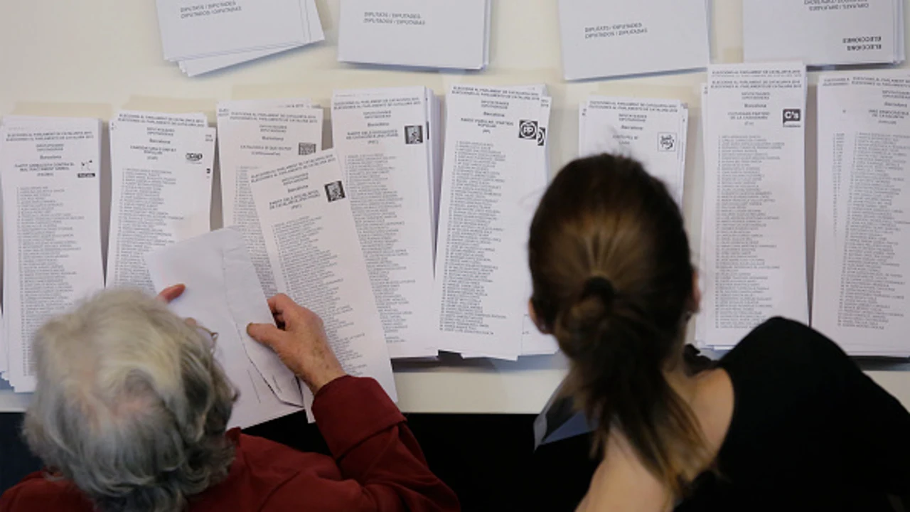 Papeletas de las elecciones a la Generalitat de Cataluña