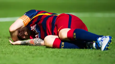 Leo Messi, lesionado ante el UD Las Palmas Leo Messi, lesionado ante el UD Las Palmas
