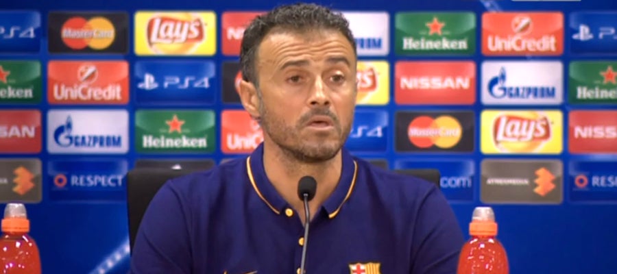 Luis Enrique en sala de prensa Luis Enrique en sala de prensa