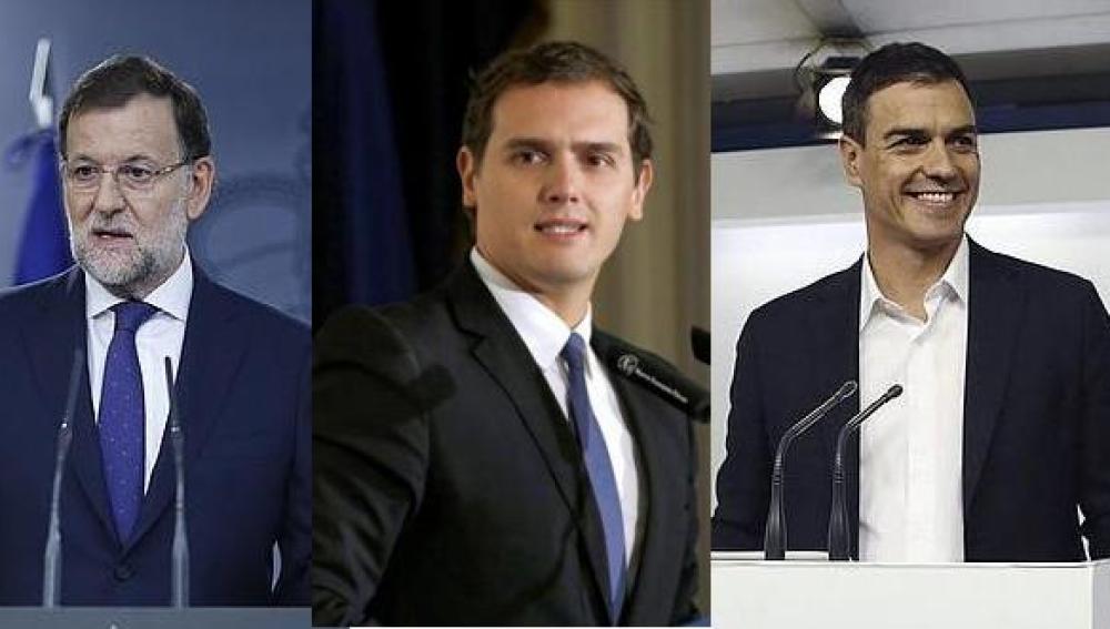 Mariano Rajoy, Albert Rivera y Pedro Sánchez