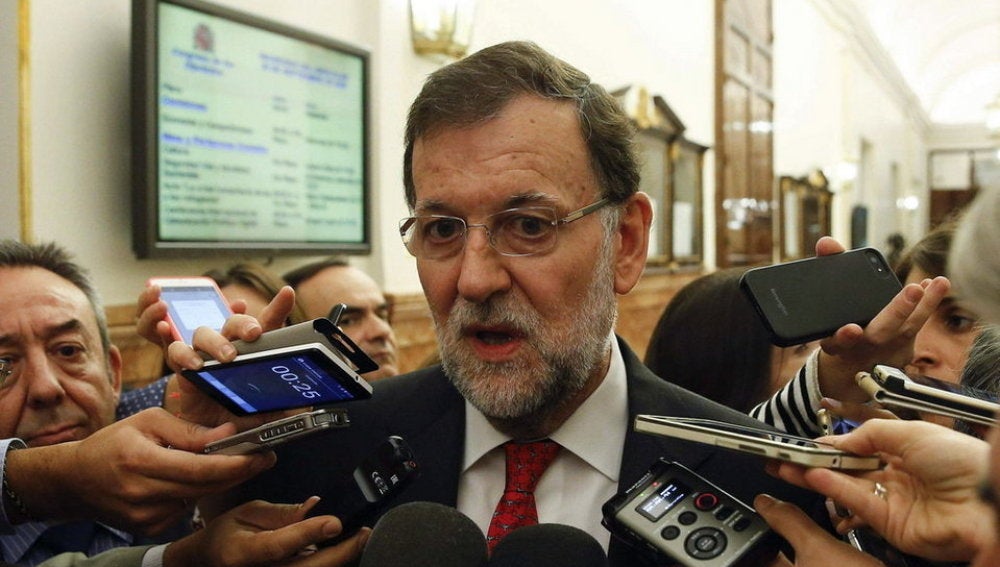 El presidente del Gobierno, Mariano Rajoy, ante los medios