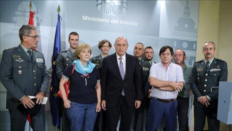 Jorge Fern&aacute;ndez D&iacute;az con los padres de Eva Blanco