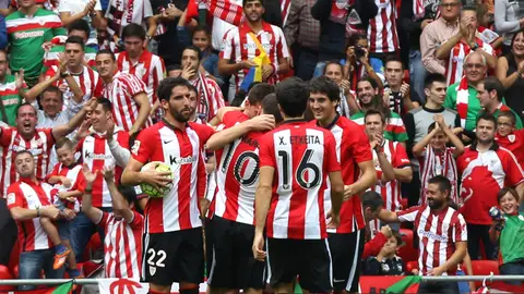 Los jugadores del Athletic celebran un gol Los jugadores del Athletic celebran un gol