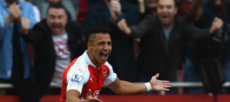 Alexis Sánchez celebra un gol del Arsenal Alexis Sánchez celebra un gol del Arsenal