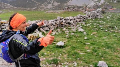 Anabel Merino tras hacer el anillo de los Picos de Europa