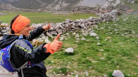 Anabel Merino tras hacer el anillo de los Picos de Europa Anabel Merino tras hacer el anillo de los Picos de Europa