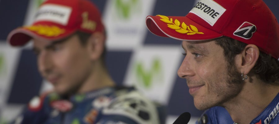 Valentino Rossi, en sala de prensa Valentino Rossi, en sala de prensa