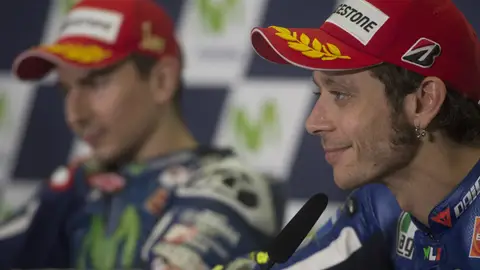 Valentino Rossi, en sala de prensa Valentino Rossi, en sala de prensa