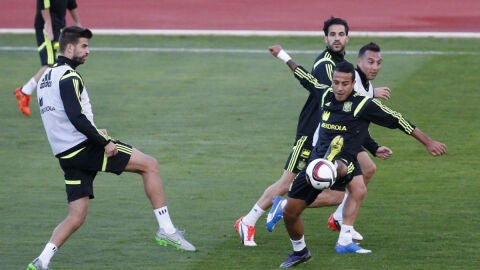 Thiago, en un entrenamiento en Las Rozas