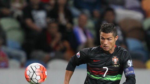 Cristiano, en un partido con Portugal