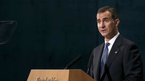 El Rey Felipe VI durante su discurso en los Premios Princesa de Asturias 2015