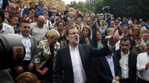 Mariano Rajoy, a su llegada al &uacute;ltimo acto de Partido Popular