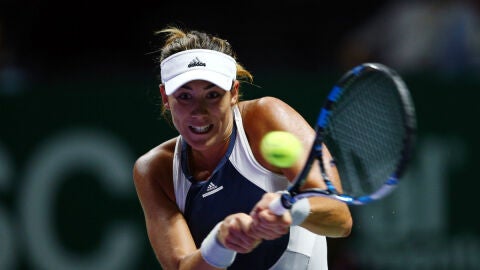 Garbi&ntilde;e Muguruza, durante el partido
