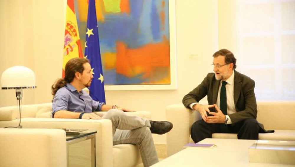 Mariano Rajoy con Pablo Iglesias 