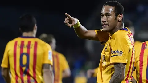 Neymar celebra su gol (0-2) ante el Getafe. Neymar celebra su gol (0-2) ante el Getafe.