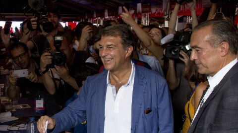 Laporta, durante las elecciones del Barcelona