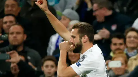 Nacho, celebrando su gol ante el PSG Nacho, celebrando su gol ante el PSG