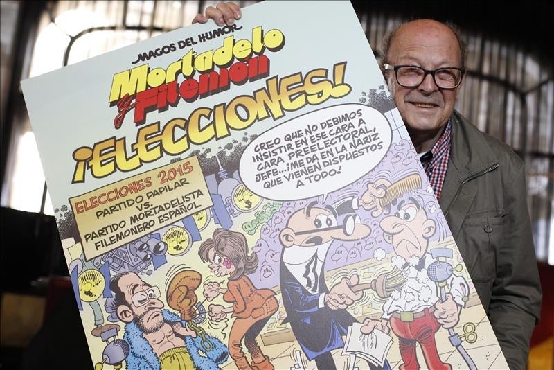 El nuevo comic de Ibáñez, 'Elecciones', en el que Mortadelo y Filemón se codean con figuras del mundo de la política El nuevo comic de Ibáñez, 'Elecciones', en el que Mortadelo y Filemón se codean con figuras del mundo de la política