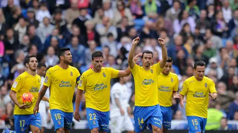Las Palmas celebrando el gol ante el Real Madrid Las Palmas celebrando el gol ante el Real Madrid