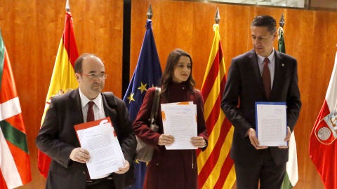 In&eacute;s Arrimadas, Garc&iacute;a Albiol y Miquel Iceta