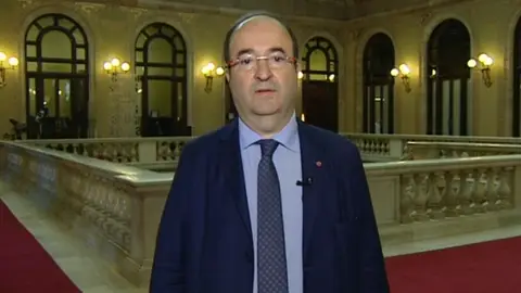 El líder del PSC, Miquel Iceta, en el Parlement. El líder del PSC, Miquel Iceta, en el Parlement.