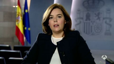 Soraya S&aacute;enz de Santamar&iacute;a en Antena 3.