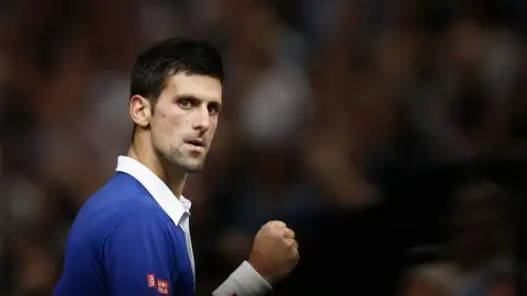 Novak Djokovic celebra un punto ante Andy Murray Novak Djokovic celebra un punto ante Andy Murray
