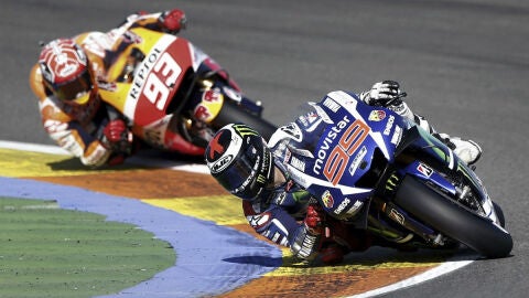 Lorenzo reuda por delante de M&aacute;rquez en Cheste