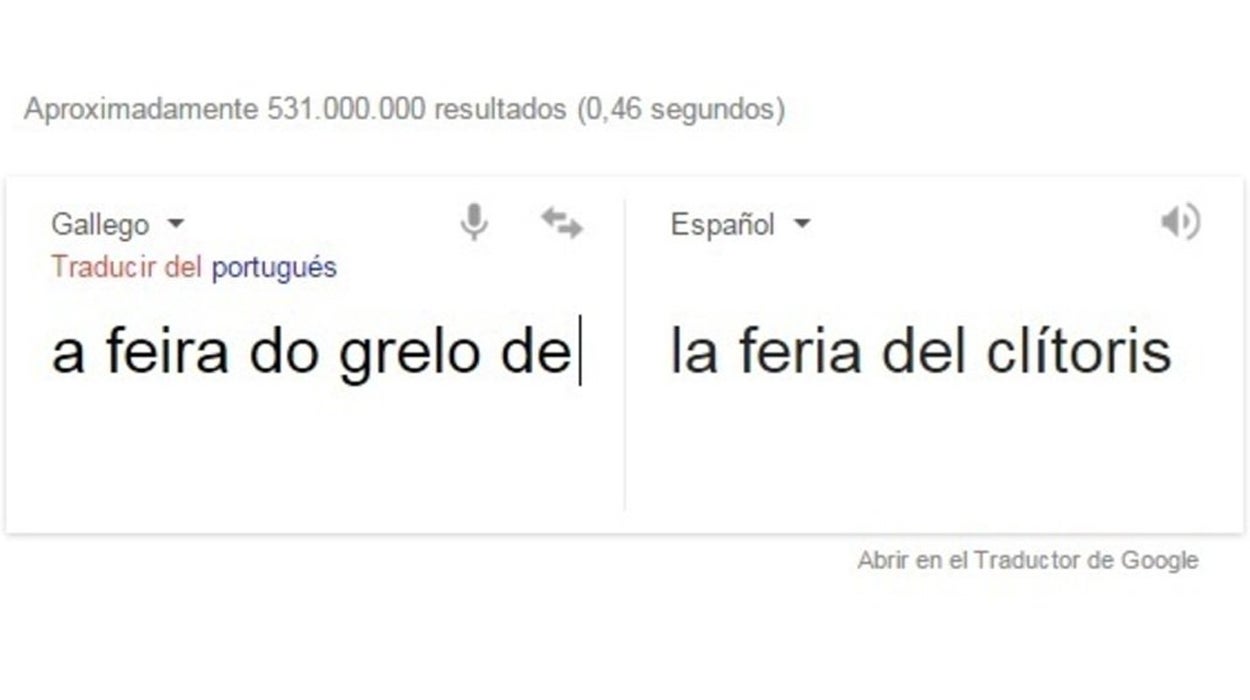 La Era Digital: El fallo de Google al traducir la 'Feira de Grelo' gallega como la 'Fiesta del Clítoris' La Era Digital: El fallo de Google al traducir la 'Feira de Grelo' gallega como la 'Fiesta del Clítoris'