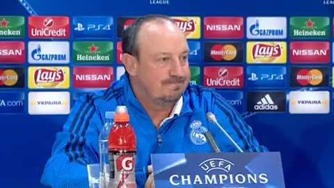 Rafa Benítez, durante la rueda de prensa Rafa Benítez, durante la rueda de prensa