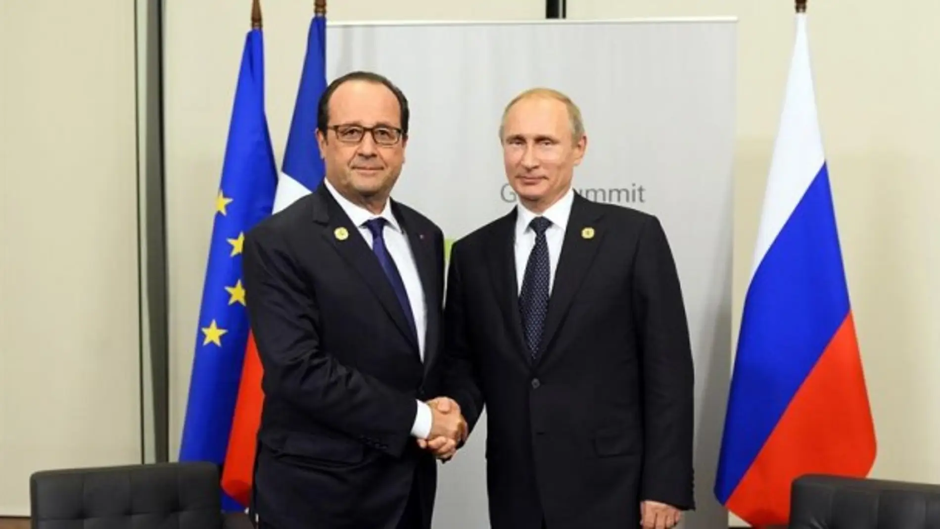 El presidente francés, François Hollande, y su homólogo ruso, Vladimir Putin