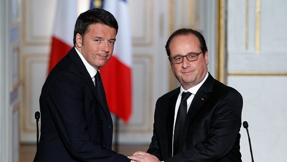 El presidente francés, François Hollande, y su homólogo italiano, Matteo Renzi