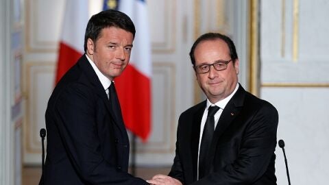 El presidente franc&eacute;s, Fran&ccedil;ois Hollande, y su hom&oacute;logo italiano, Matteo Renzi