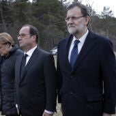Mariano Rajoy junto al presidente Hollande y Ángela Merkel