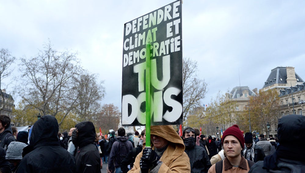 Protestas en París contra el cambio climático