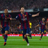 Messi celebra el gol ante el Athletic en la final de la Copa del Rey