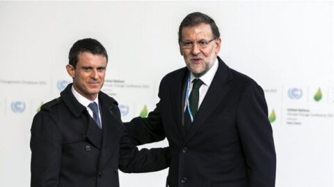 Rajoy junto al primer ministro franc&eacute;s, Manuel Valls