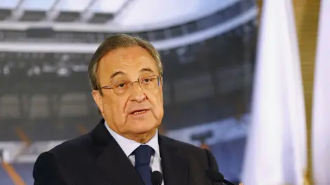 Florentino Pérez, durante la comparecencia de prensa Florentino Pérez, durante la comparecencia de prensa