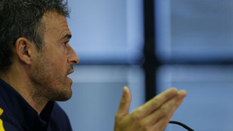 Luis Enrique, durante una rueda de prensa