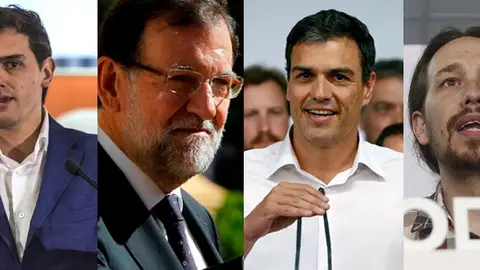 Rivera, Rajoy, Sánchez e Iglesias Rivera, Rajoy, Sánchez e Iglesias