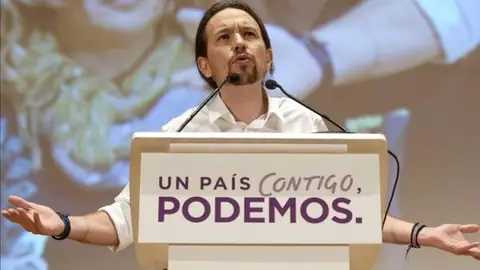 Pablo Iglesias en un acto de campaña en Málaga Pablo Iglesias en un acto de campaña en Málaga