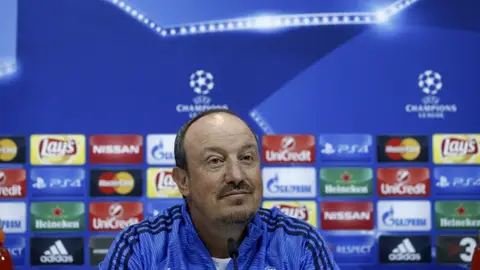 Rafa Benítez, durante la rueda de prensa Rafa Benítez, durante la rueda de prensa