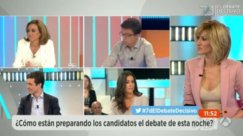 Carme Chac&oacute;n, &Iacute;&ntilde;igo Errej&oacute;n, Pablo Casado y Bego&ntilde;a Villac&iacute;s hablan del Debate Decisivo en Espejo P&uacute;blico