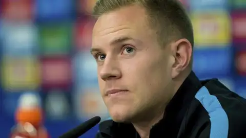 Ter Stegen durante la conferencia de prensa Ter Stegen durante la conferencia de prensa