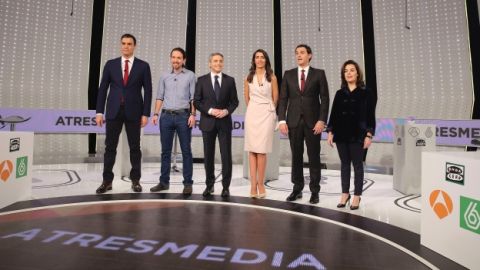 Representantes de los partidos antes de su participación en el Debate Decisivo de Atresmedia Representantes de los partidos antes de su participación en el Debate Decisivo de Atresmedia