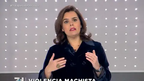 Soraya Sáenz de Santamaría en un momento del debate Soraya Sáenz de Santamaría en un momento del debate
